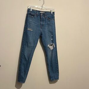 Levi's Blue Wedgie Jeans with Distressed Style Size 26